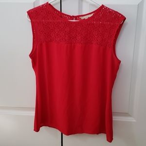 Banana Republic red lace shell